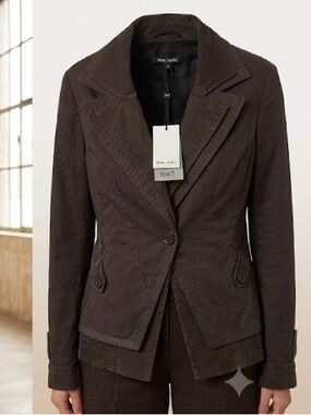 Marc Aurel Brown Cotton Multi-Texture Utility Jacket Size 44/Large